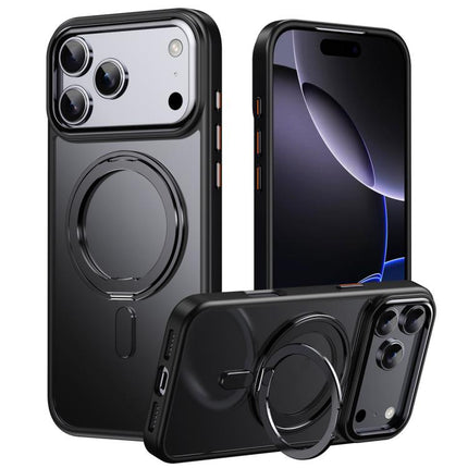 Frosted 360 Degree MagSafe Magnetic Holder Phone Case, For iPhone 18 Pro, For iPhone 18 Pro Max, For iPhone 17e / 16e