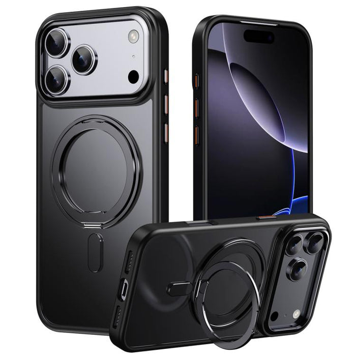Frosted 360 Degree MagSafe Magnetic Holder Phone Case, For iPhone 18 Pro, For iPhone 18 Pro Max, For iPhone 17e / 16e