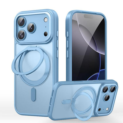 Frosted 360 Degree MagSafe Magnetic Holder Phone Case, For iPhone 18 Pro, For iPhone 18 Pro Max, For iPhone 17e / 16e
