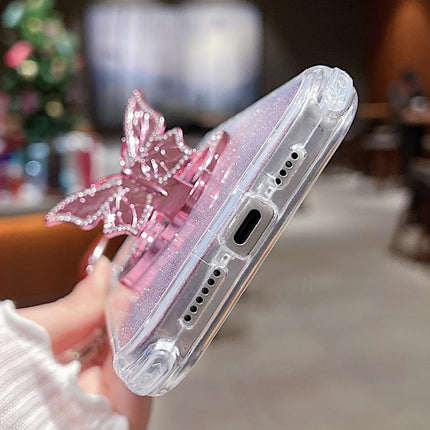 Mirror Butterfly Holder Glitterr MagSafe Phone Case, For iPhone 13 Pro Max, For iPhone 13 Pro, For iPhone 13, For iPhone 12