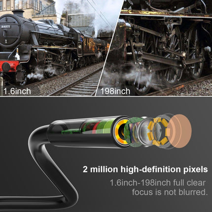 8mm 1080P IP68 Waterproof 4.3 inch Screen Dual Camera Digital Endoscope, 5m, 2m