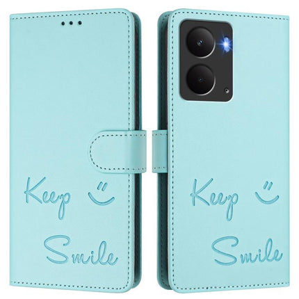 Smile Embossing RFID Leather Phone Case, For Realme P3 5G, For Realme 14 Pro+ 5G, For Realme 14 Pro 5G