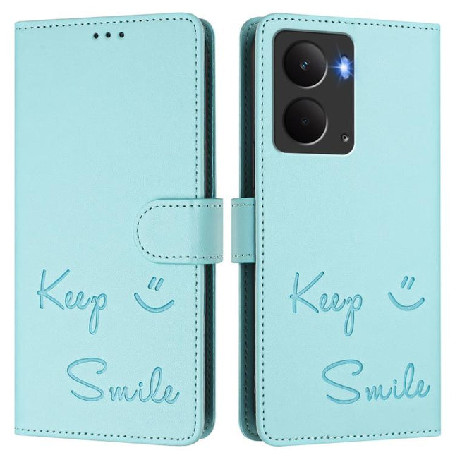 Smile Embossing RFID Leather Phone Case, For Realme P3 5G, For Realme 14 Pro+ 5G, For Realme 14 Pro 5G