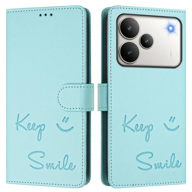 Smile Embossing RFID Leather Phone Case, For Realme P4 5G, For Realme 15T 5G Global, For Realme 15 / 15 Pro 5G Global, For Realme C71 4G Global