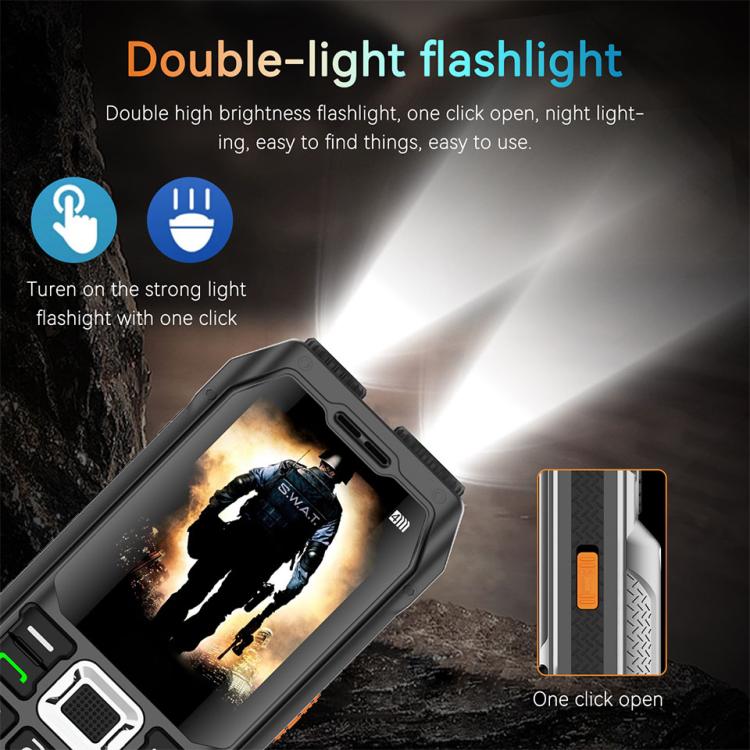 UNIWA M6000 Big Speaker Keypad Phone, 2.4 inch, Dual Flashlights, 21 Keys, SOS, FM, 4 SIM, GSM, EU Plug, US Plug, UK Plug, AU Plug