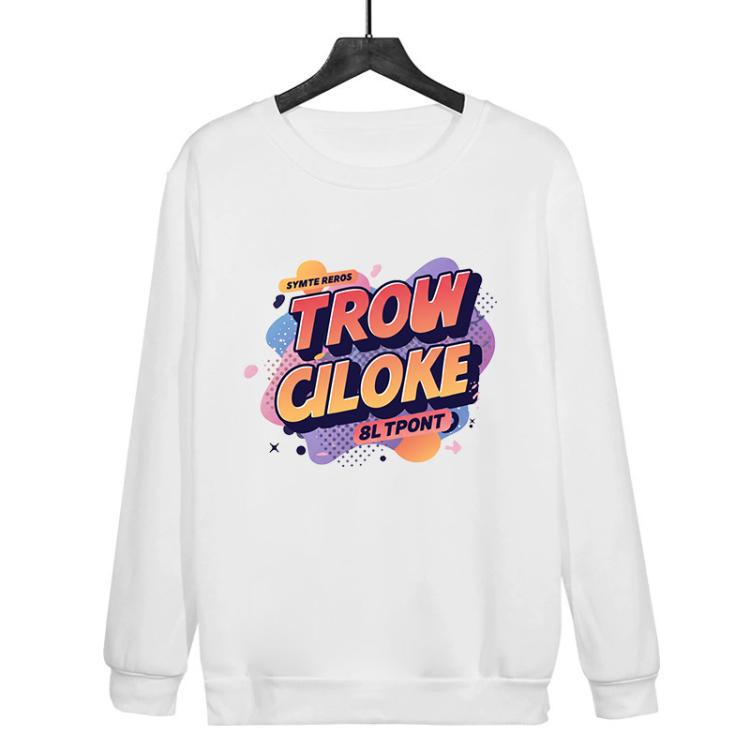 Orange Alphabet Printed Casual Loose Round Neck Sweatshirt Print On Your Demand, XS, S, M, L, XL, XXL, XXXL