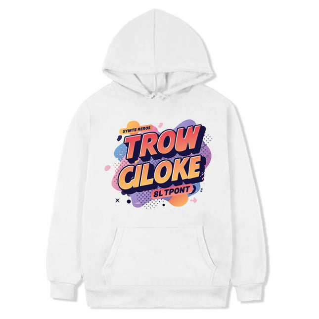 Orange Alphabet Printed Fleece Hooded Sweatshirt Print On Your Demand, XS, S, M, L, XL, XXL, XXXL
