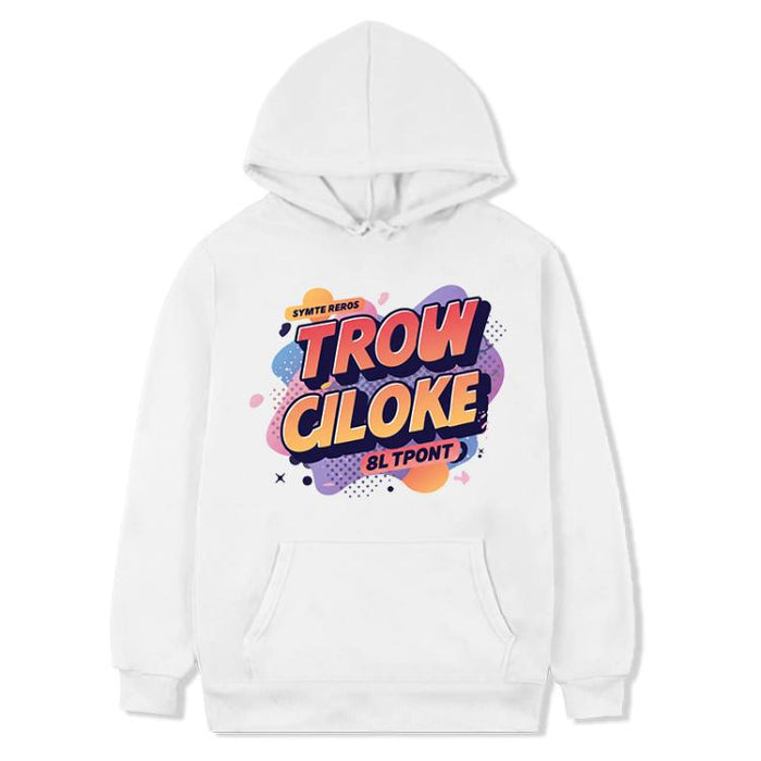 Orange Alphabet Printed Fleece Hooded Sweatshirt Print On Your Demand, XS, S, M, L, XL, XXL, XXXL