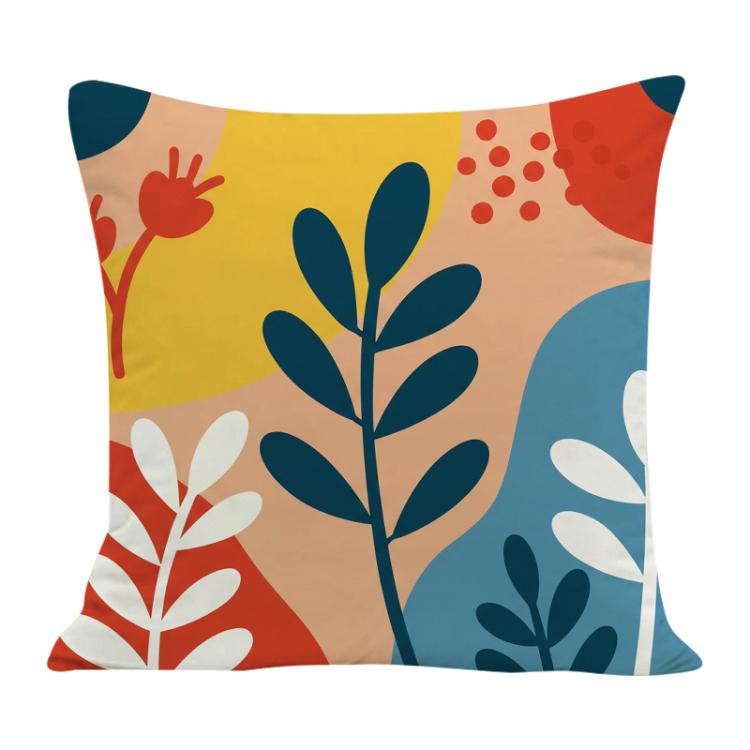 Colorful Branches Printed Sofa Pillow Case No Core Print On Your Demand, 35x35cm, 40x40cm, 45x45cm