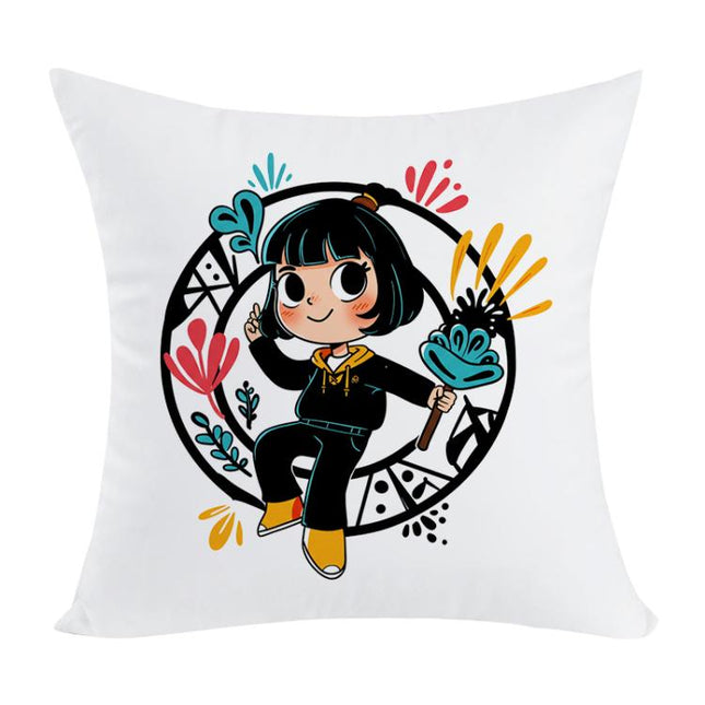 Girl Printed Sofa Pillow Case No Core Print On Your Demand, 35x35cm, 40x40cm, 45x45cm
