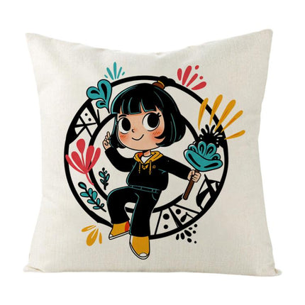 Girl Printed Sofa Pillow Case No Core Print On Your Demand, 35x35cm, 40x40cm, 45x45cm