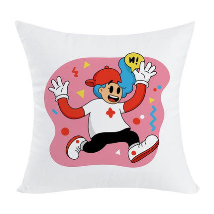 Pink Boy Printed Sofa Pillow Case No Core Print On Your Demand, 50x50cm, 60x60cm