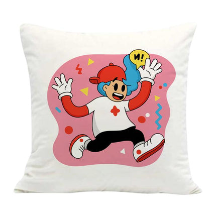Pink Boy Printed Sofa Pillow Case No Core Print On Your Demand, 50x50cm, 60x60cm