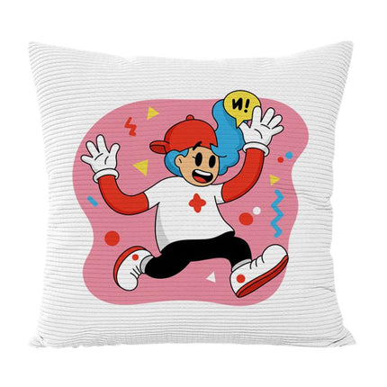 Pink Boy Printed Sofa Pillow Case No Core Print On Your Demand, 50x50cm, 60x60cm
