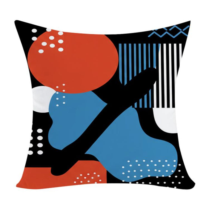 Abstract Doodle Printed Sofa Pillow Case No Core Print On Your Demand, 35x35cm, 40x40cm, 45x45cm
