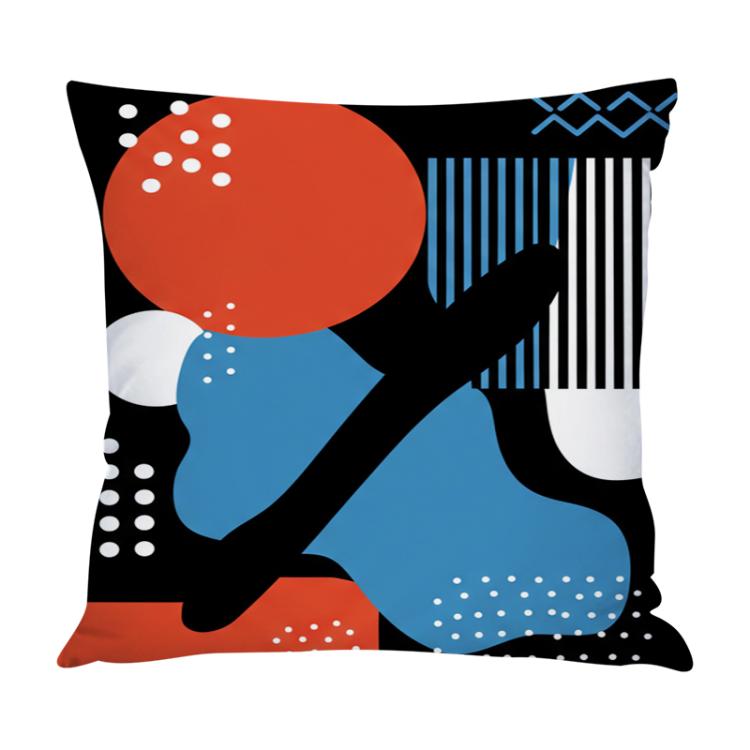 Abstract Doodle Printed Sofa Pillow Case No Core Print On Your Demand, 35x35cm, 40x40cm, 45x45cm