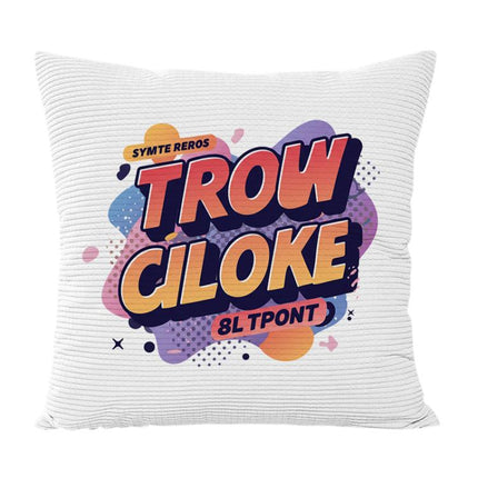 Orange Alphabet Printed Sofa Pillow Case No Core Print On Your Demand, 35x35cm, 40x40cm, 45x45cm