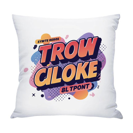 Orange Alphabet Printed Sofa Pillow Case No Core Print On Your Demand, 50x50cm, 60x60cm