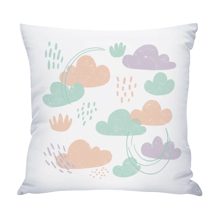 Clouds Printed Sofa Pillow With Core Print On Your Demand, 35x35cm, 40x40cm, 45x45cm