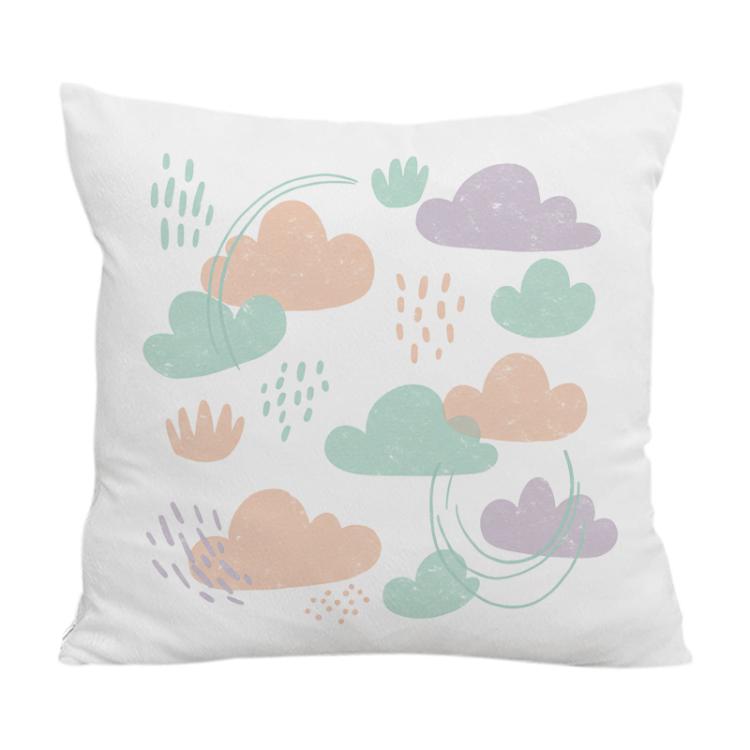 Clouds Printed Sofa Pillow With Core Print On Your Demand, 35x35cm, 40x40cm, 45x45cm