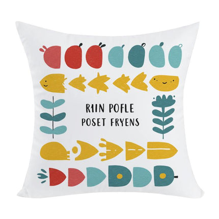 River Fish Printed Sofa Pillow With Core Print On Your Demand, 35x35cm, 40x40cm, 45x45cm