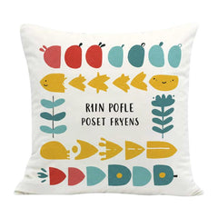 River Fish Printed Sofa Pillow With Core Print On Your Demand, 35x35cm, 40x40cm, 45x45cm