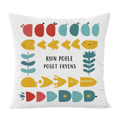 River Fish Printed Sofa Pillow With Core Print On Your Demand, 35x35cm, 40x40cm, 45x45cm