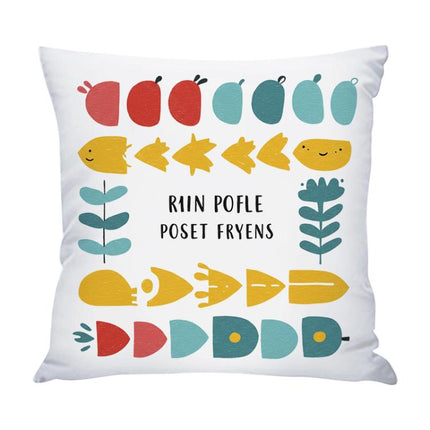 River Fish Printed Sofa Pillow With Core Print On Your Demand, 50x50cm, 60x60cm