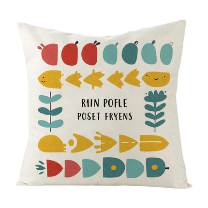 River Fish Printed Sofa Pillow With Core Print On Your Demand, 50x50cm, 60x60cm