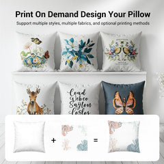 River Fish Printed Sofa Pillow With Core Print On Your Demand, 50x50cm, 60x60cm