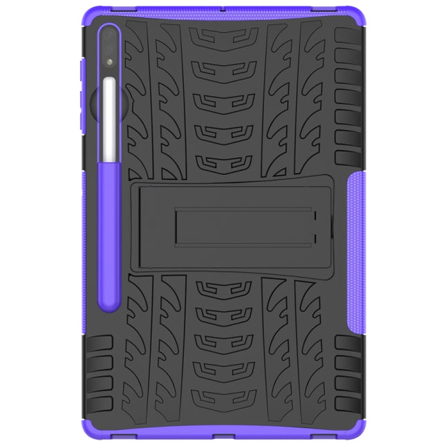 Tire Texture Shockproof TPU + PC Protective Case with Holder, For Samsung Galaxy Tab S7 Lite T730 / T735 & S7+ T970 / T976B