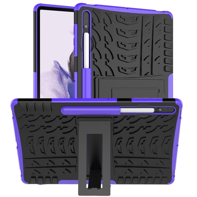 Tire Texture Shockproof TPU + PC Protective Case with Holder, For Samsung Galaxy Tab S7 Lite T730 / T735 & S7+ T970 / T976B