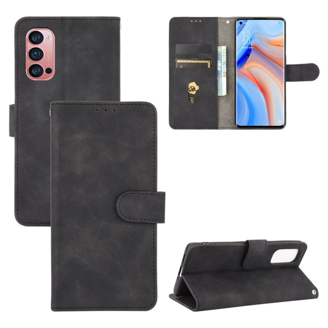 Solid Color Skin Feel Magnetic Buckle Horizontal Flip Calf Texture PU Leather Case with Holder & Card Slots & Wallet, For OPPO Reno4 Pro 5G, For OPPO Reno A, For OPPO Reno Ace / Realme X2 Pro, For OPPO Reno3 5G / Find X2 Lite