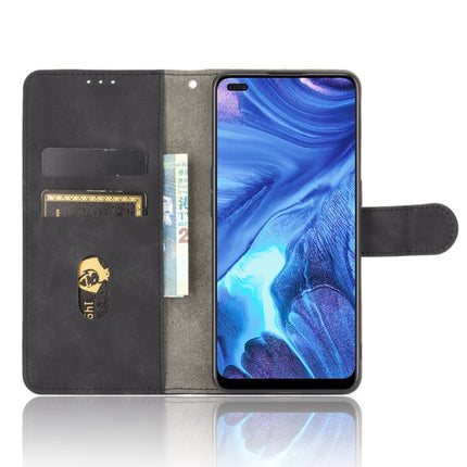 Solid Color Skin Feel Magnetic Buckle Horizontal Flip Calf Texture PU Leather Case with Holder & Card Slots & Wallet, For OPPO Reno4 5G