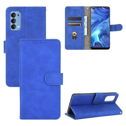 Solid Color Skin Feel Magnetic Buckle Horizontal Flip Calf Texture PU Leather Case with Holder & Card Slots & Wallet, For OPPO Reno4 5G