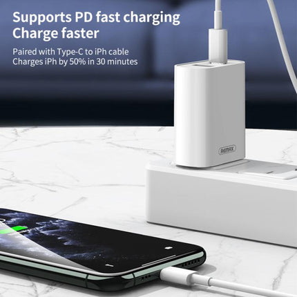 REMAX RP-U37 18W QC+PD Fast Charger With 1m Type-C to 8 Pin Cable, US Plug, EU Plug