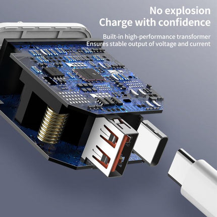 REMAX RP-U37 18W QC+PD Fast Charger With 1m Type-C to 8 Pin Cable, US Plug, EU Plug