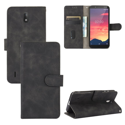 Solid Color Skin Feel Magnetic Buckle Horizontal Flip Calf Texture PU Leather Case with Holder & Card Slots & Wallet, For Nokia C2