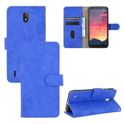 Solid Color Skin Feel Magnetic Buckle Horizontal Flip Calf Texture PU Leather Case with Holder & Card Slots & Wallet, For Nokia C2