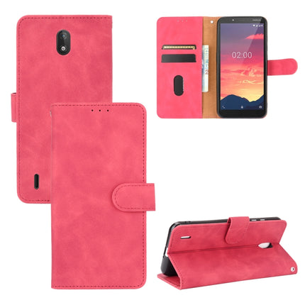 Solid Color Skin Feel Magnetic Buckle Horizontal Flip Calf Texture PU Leather Case with Holder & Card Slots & Wallet, For Nokia C2