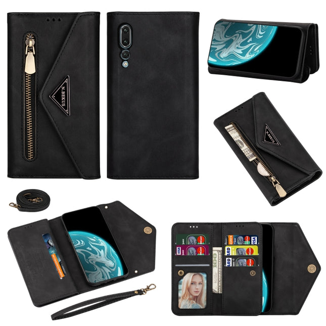 Skin Feel Zipper Horizontal Flip Leather Case with Holder & Card Slots & Photo Frame & Lanyard & Long Rope, For Huawei P20 Pro, For Huawei P30, For Huawei P30 Lite, For Huawei P40