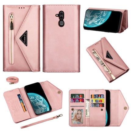 Skin Feel Zipper Horizontal Flip Leather Case with Holder & Card Slots & Photo Frame & Lanyard & Long Rope, For Huawei Mate 20 Lite / Maimang 7