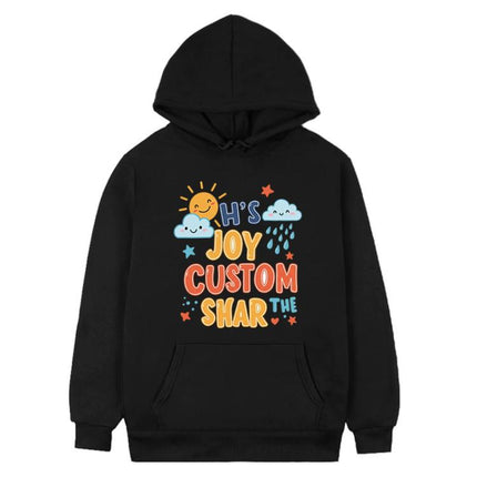 JOY CUSTOM Printed Fleece Hooded Sweatshirt Print On Your Demand