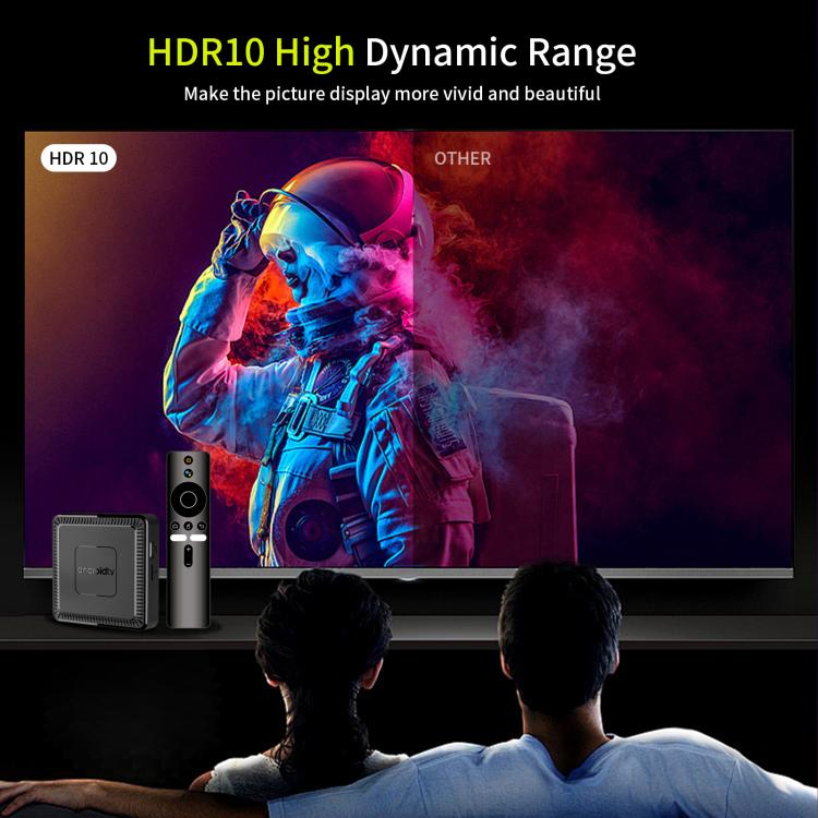 Q7 4K UHD Android 10 Smart TV Box with Remote Control, Allwinner H313 Quad-Core, 2GB+8GB