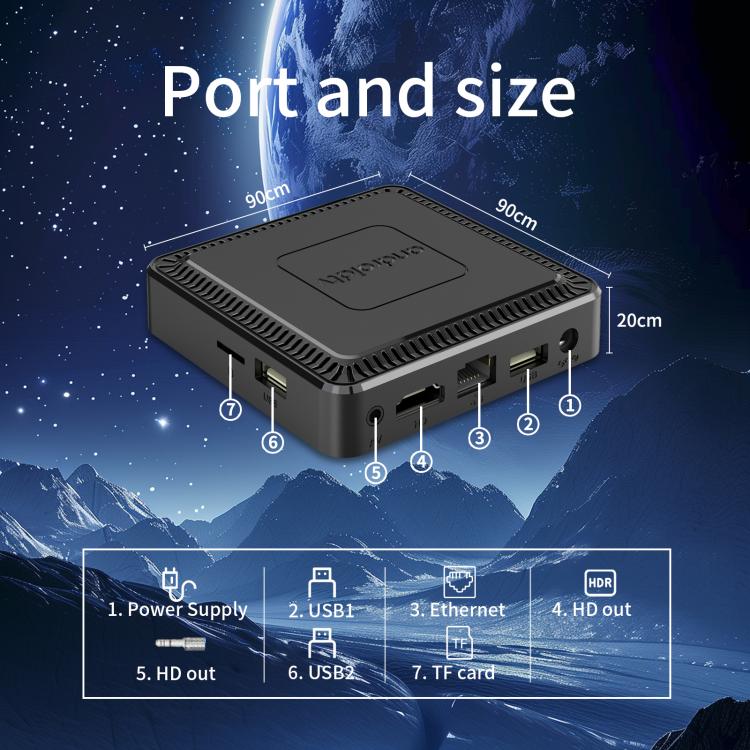 Q7 4K UHD Android 10 Smart TV Box with Remote Control, Allwinner H313 Quad-Core, 2GB+8GB