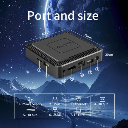 Q7 4K UHD Android 10 Smart TV Box with Remote Control, Allwinner H313 Quad-Core, 2GB+8GB, 2GB+16GB