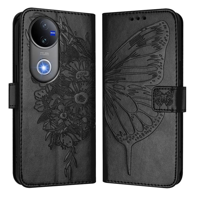 Embossed Butterfly Leather Phone Case, For vivo V50 Global