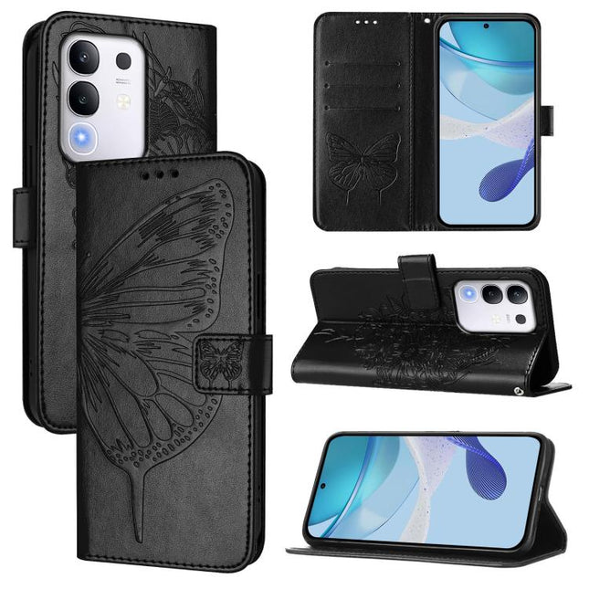 Embossed Butterfly Leather Phone Case, For vivo Y29 4G Global, For vivo V50 Global