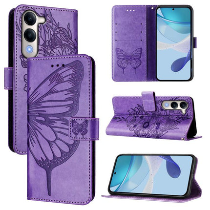 Embossed Butterfly Leather Phone Case, For vivo V50 Global