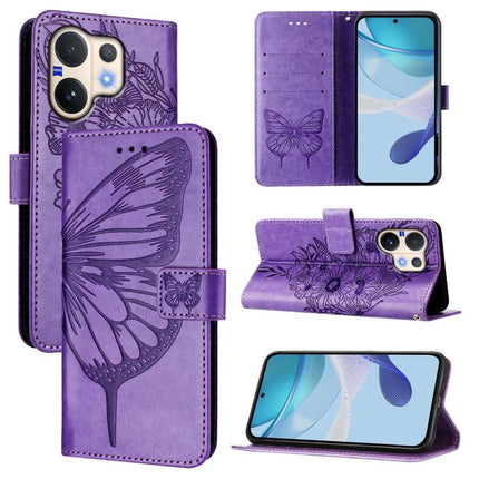 Embossed Butterfly Leather Phone Case, For vivo V50 Lite 5G, For vivo Y29S 5G / Y04 4G Global, For vivo Y29 4G Global